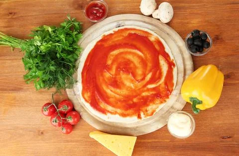 Process of making pizza Stock Photos