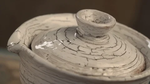 The process of making pottery, ceramic vase. Pottery close up. Stock Footage 101235597