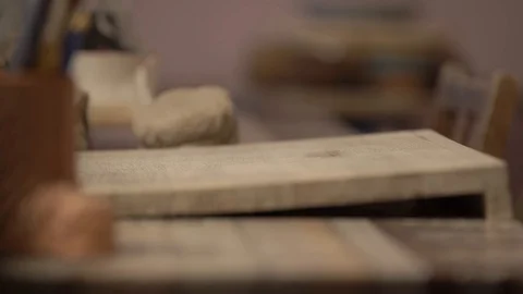 The process of making pottery. Making ceramics in a clay workshop. Stock Footage 101234849