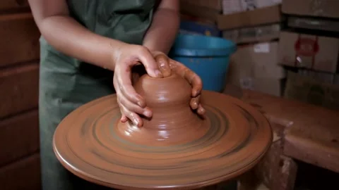 The process of making pottery in production Stock Footage 158147740