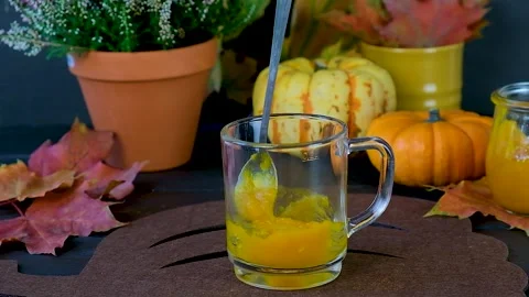 Process of making pumpkin latte Stock Footage 249108830