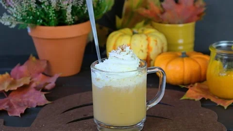 Process of making pumpkin latte Stock Footage 249108850