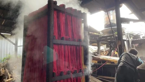 The process of making red noodles, a traditional Indonesian food Video stock 291279097