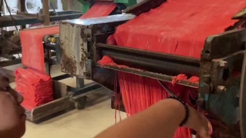 The process of making red noodles, a traditional Indonesian food Video stock 291279177