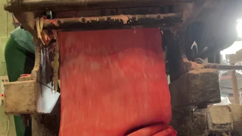 The process of making red noodles, a traditional Indonesian food Video stock 291279301