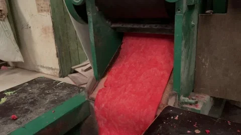 The process of making red noodles, a traditional Indonesian food Video stock 291279302