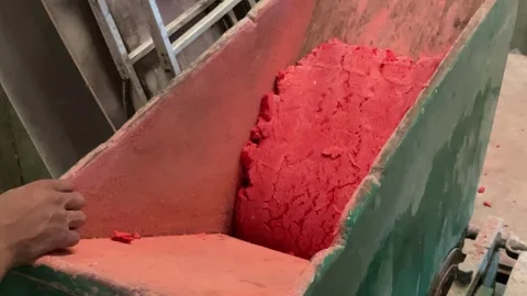 The process of making red noodles, a traditional Indonesian food Video stock 291279337