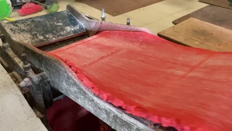 The process of making red noodles, a traditional Indonesian food Video stock 291279400