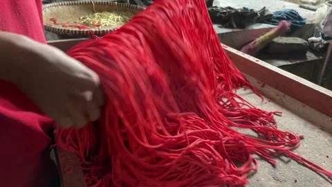 The process of making red noodles, a traditional Indonesian food Video stock 291279443