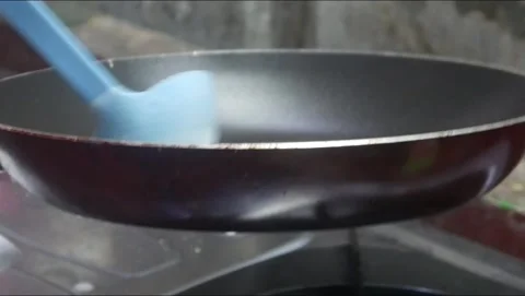 The process of making risol skin food in a Teflon pan Stock Footage 324532058