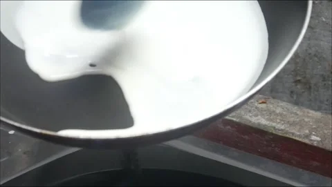 The process of making risol skin food in a Teflon pan Stock Footage 324532065