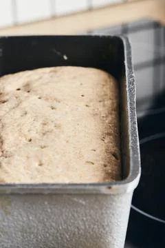 The process of making rye bread. The dough on the Stock Photos