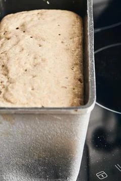 The process of making rye bread. The dough on the Stock Photos