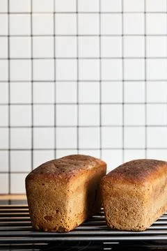 The process of making rye bread. The finished Stock Photos
