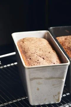 The process of making rye bread. The finished Stock Photos