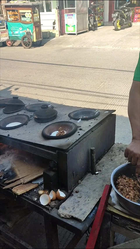 The process of making Serabi or surabi in West Java Stock Footage 251771703