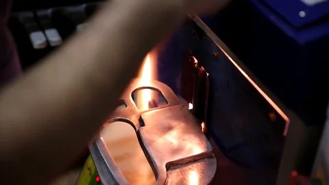 The process of making shoes Stock Footage 76360057