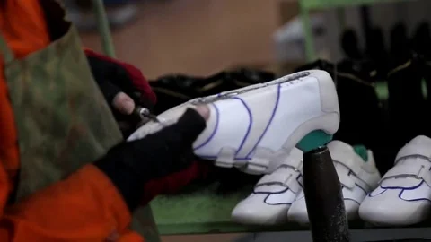 The process of making shoes Stock Footage 76360083