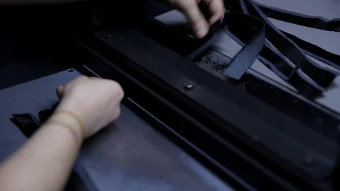 The process of making shoes Stock Footage 76360101