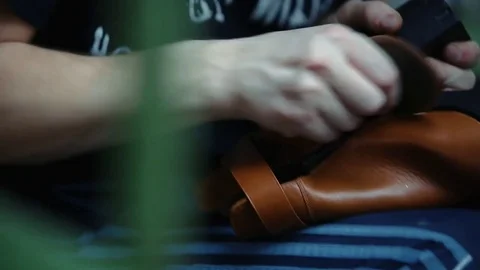 The process of making shoes Stock Footage 76360216