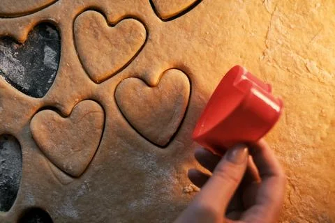 The process of making shortbread cookies from dough Foto stock