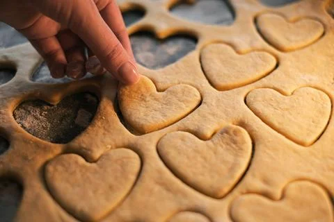 The process of making shortbread cookies from dough Stock-Fotos