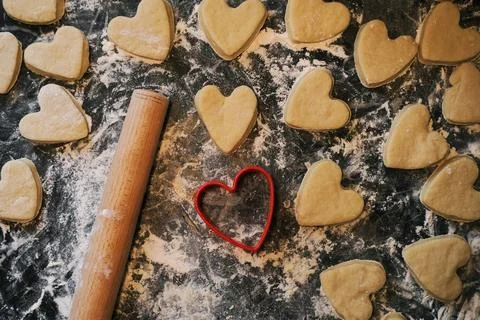 The process of making shortbread cookies from dough Stock-Fotos