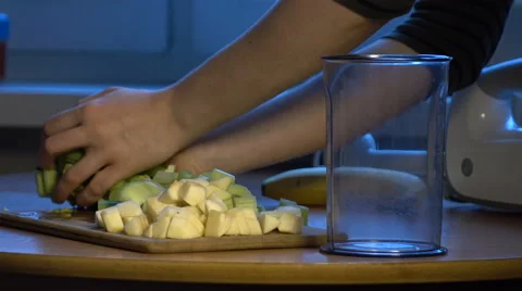 The process of making a smoothie  Stock Footage 61714987