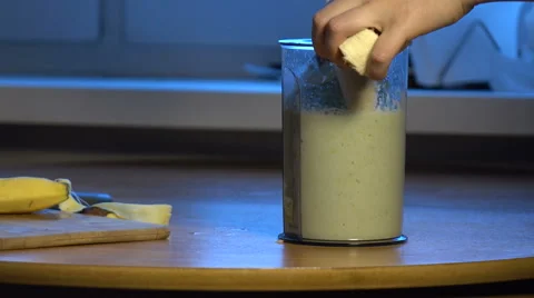 The process of making a smoothie  Stock Footage 62182886