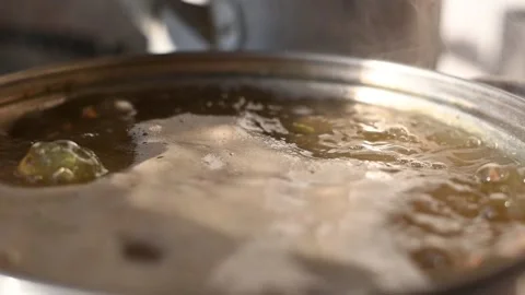 The process of making soup, close-up Stock Footage 172528234