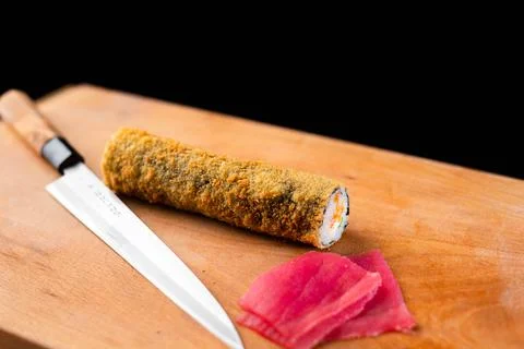 The process of making sushi by the chef 스톡 사진