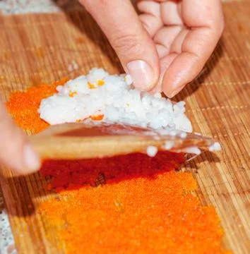 Process of making sushi Stock Photos