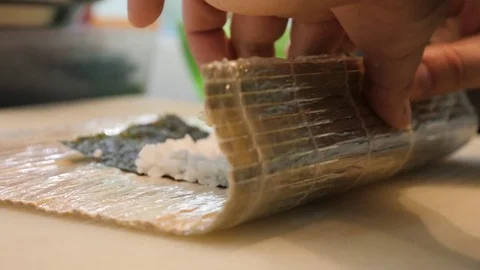 Process of making sushi rolls Stock Footage 84690901
