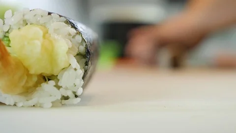 Process of making sushi rolls Stock Footage 84691638