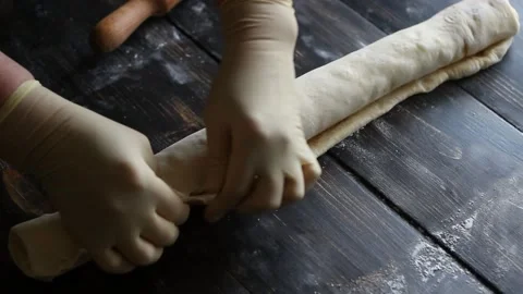 The process of making sweet cinnamon rolls. Cooking. Bakery products. Stock Footage 147547344