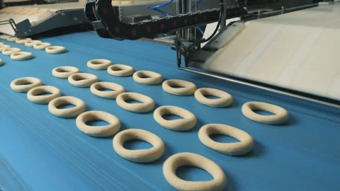  The process of making sweet pastries at the factory Stock Footage 284012399