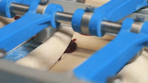  The process of making sweet pastries at the factory Stock Footage 284012435