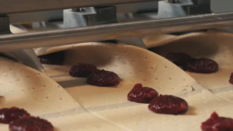  The process of making sweet pastries at the factory Stock Footage 284012462