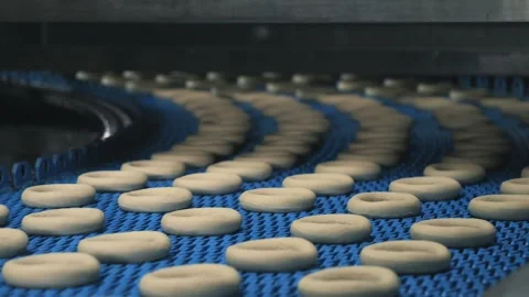  The process of making sweet pastries at the factory Stock Footage 284012478