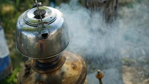 Process of making tea in the samovar. Stock Footage 89546109
