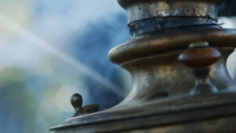Process of making tea in the samovar. Stock Footage 89547145
