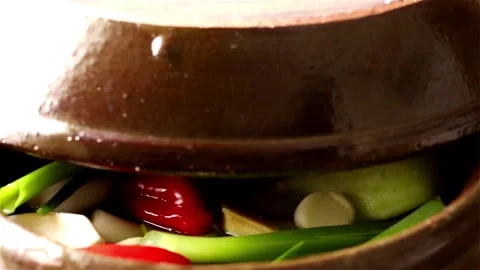 The process of making a traditional Korean fermented side dish, kimchi. Stock Footage 272463572