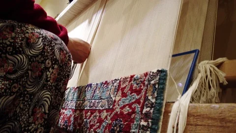 The process of making of the Turkish carpet in Turkey Video stock 126677733