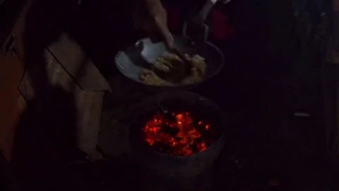 The process of making a typical Betawi food (Egg Crust), Kerak Telor Stock Footage 255264935