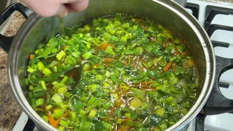 The process of making Ukrainian borscht. 스톡 동영상 302754231