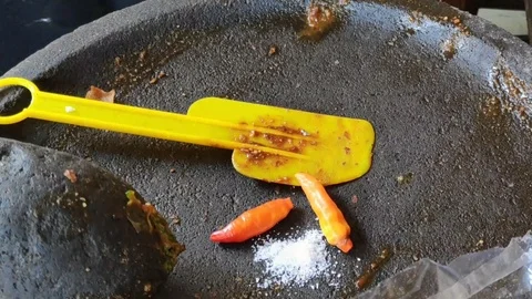 The process of making vegetable pecel menus Stock Footage 114702745