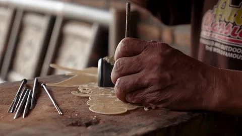 The process of making a Wayang kulit. Ma... | Stock Video | Pond5