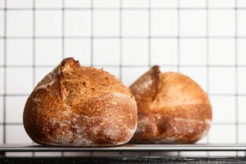The process of making wheat bread at home Stock Photos