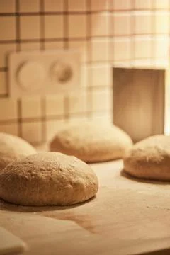The process of making wheat bread at home. Dough Stock Photos