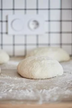 The process of making wheat bread at home. Dough Foto stock